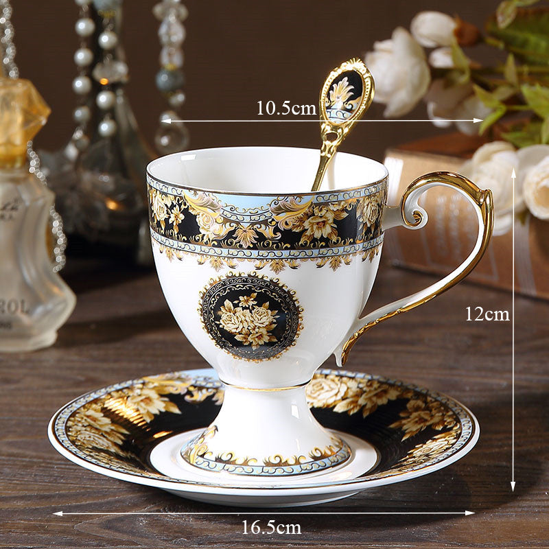 European Style Luxury Bone China Coffee Cup & Saucer Set – British Court Design