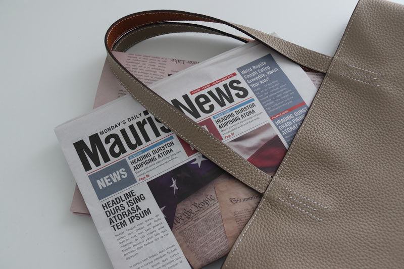 Double-Sided Genuine Leather Tote – Large Capacity Cowhide Shoulder Bag for Women