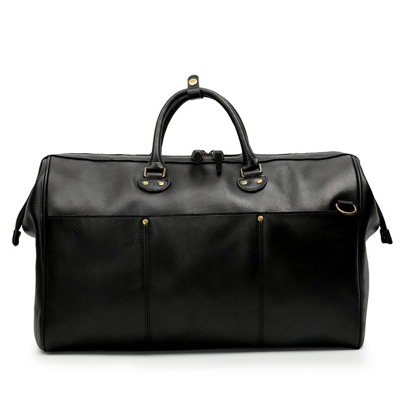 Genuine Leather Travel Handbag – Large Capacity Cowhide Duffel