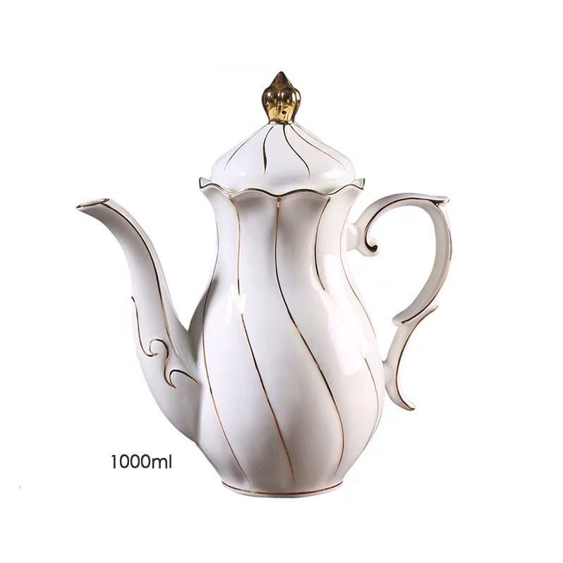 Handmade Gold Bone China Coffee & Tea Set - 15-Piece Luxury Service