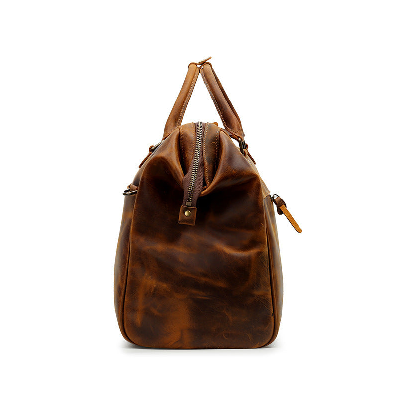 Genuine Leather Travel Handbag – Large Capacity Cowhide Duffel