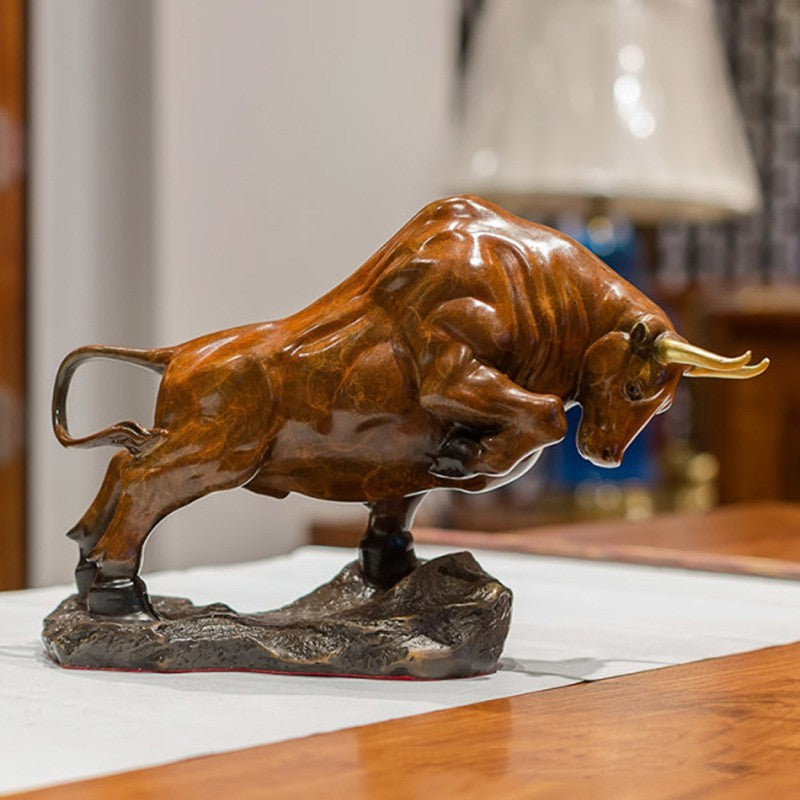 Topnew Chinese Copper Animal Desk Ornament – Luxury Stone & Metal Craft Decoration