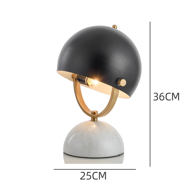 Modern Nordic Designer Bedside Lamp - Stone and Metal Study Table Lamp for Living Room Decor - The Unstyled