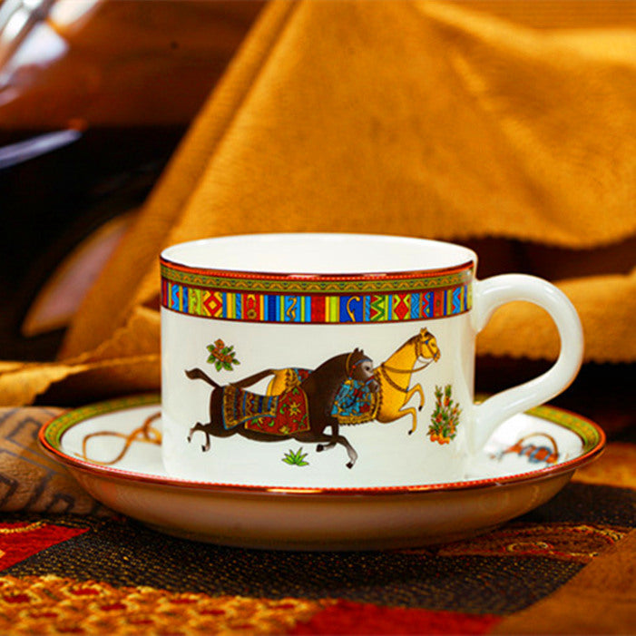 European Creative Bone China Coffee Set – 15-Piece Collection