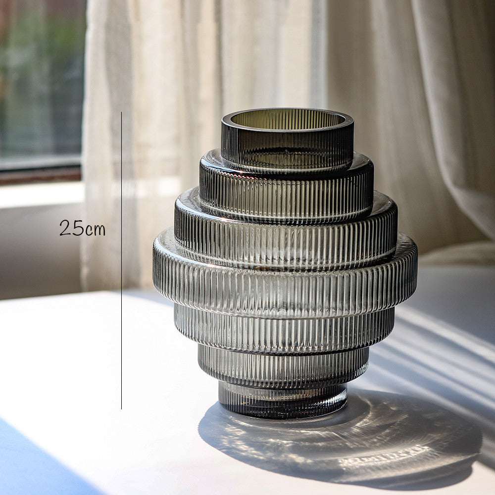 Modern Gear Glass Vase - Versatile Home Decor for Stylish Interiors, Available in Multiple Sizes - The Unstyled