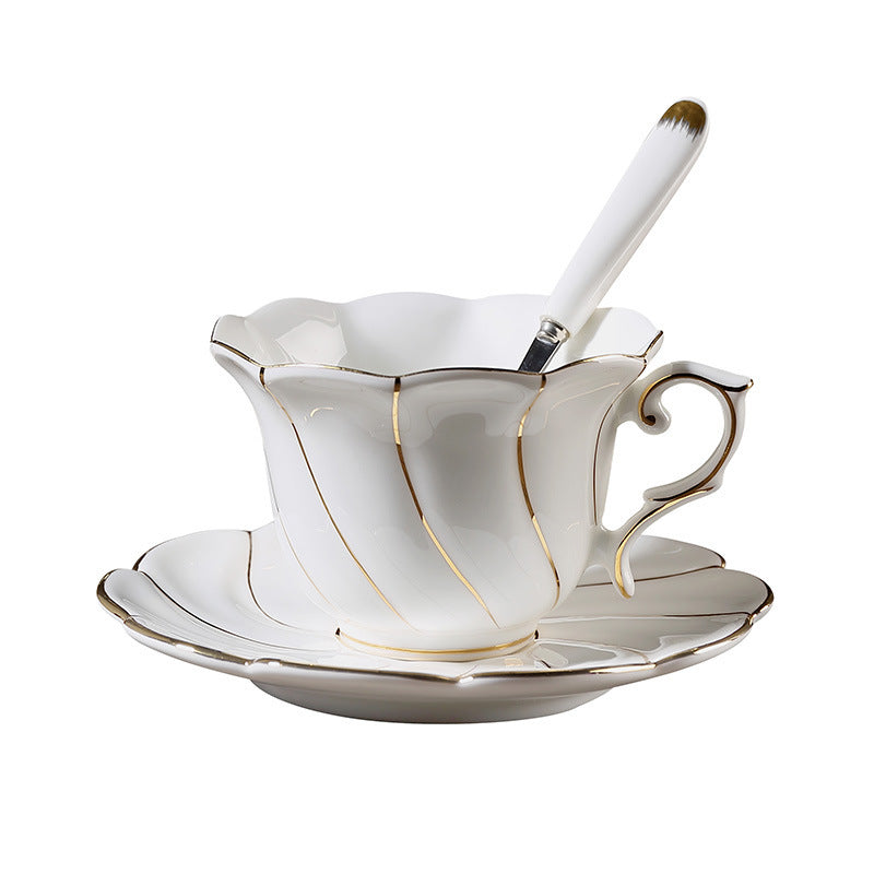 Handmade Gold Bone China Coffee & Tea Set - 15-Piece Luxury Service